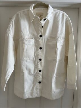 Outland Denim Winter White Button-Front Jenny Jean Shacket
